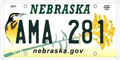 NE license plate AMA281
