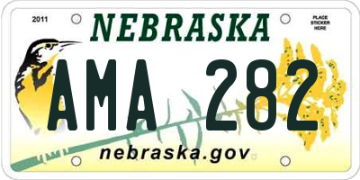 NE license plate AMA282