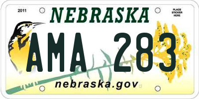 NE license plate AMA283