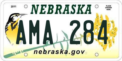 NE license plate AMA284