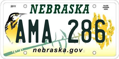 NE license plate AMA286