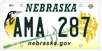 NE license plate AMA287