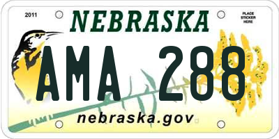 NE license plate AMA288