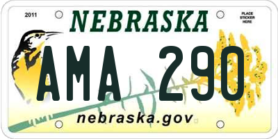 NE license plate AMA290