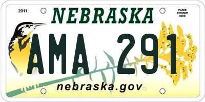 NE license plate AMA291