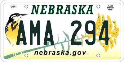 NE license plate AMA294
