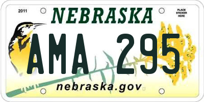 NE license plate AMA295