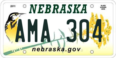 NE license plate AMA304