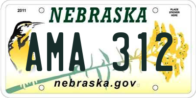 NE license plate AMA312