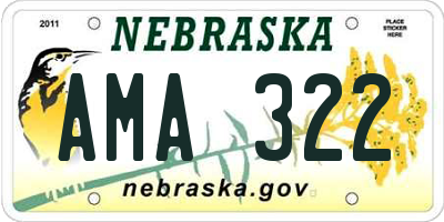 NE license plate AMA322