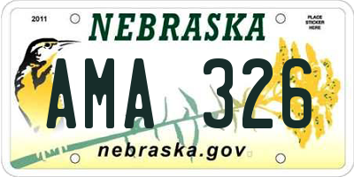 NE license plate AMA326