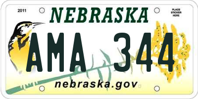 NE license plate AMA344