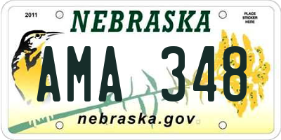 NE license plate AMA348