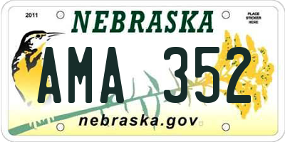 NE license plate AMA352