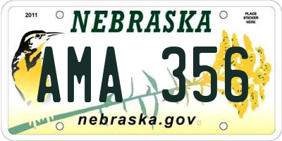 NE license plate AMA356