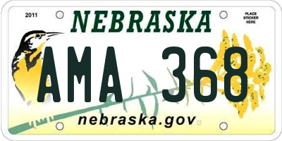NE license plate AMA368