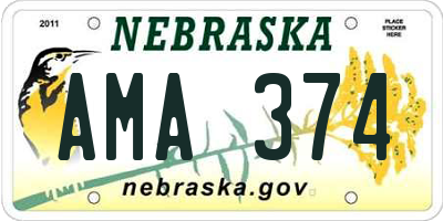 NE license plate AMA374