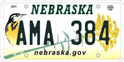 NE license plate AMA384