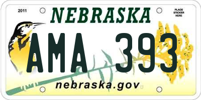 NE license plate AMA393