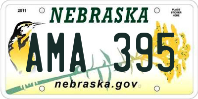 NE license plate AMA395