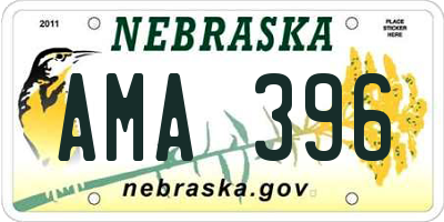 NE license plate AMA396