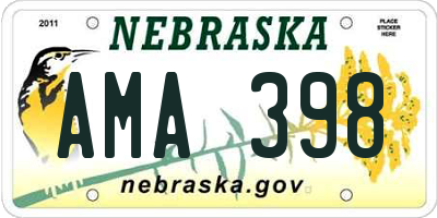 NE license plate AMA398