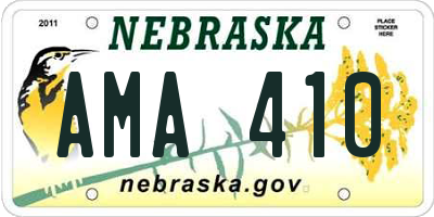 NE license plate AMA410