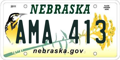 NE license plate AMA413