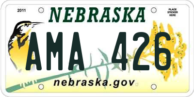 NE license plate AMA426