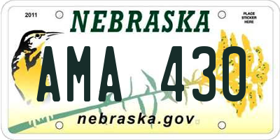 NE license plate AMA430