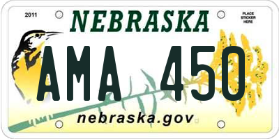NE license plate AMA450