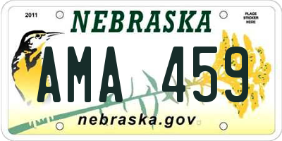 NE license plate AMA459