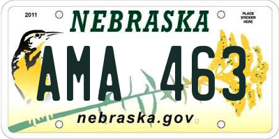 NE license plate AMA463