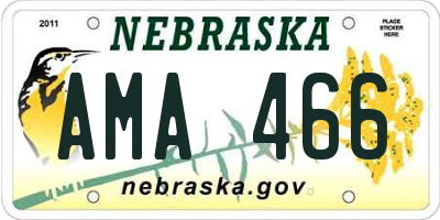 NE license plate AMA466