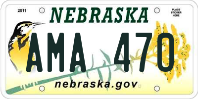 NE license plate AMA470