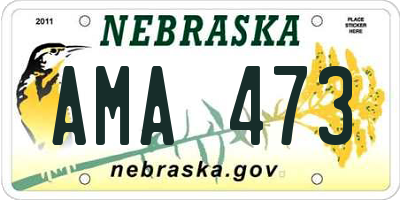NE license plate AMA473