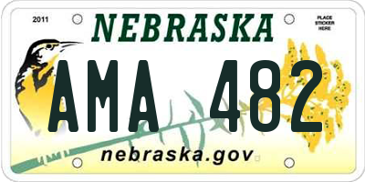 NE license plate AMA482