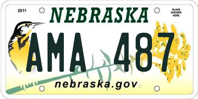 NE license plate AMA487