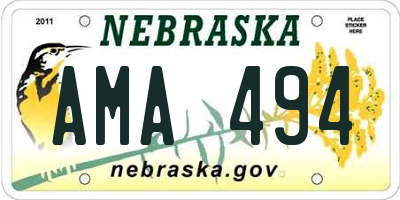 NE license plate AMA494