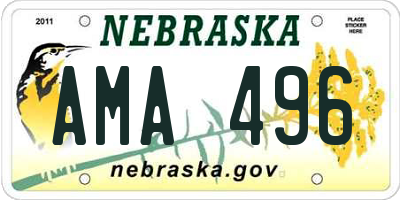 NE license plate AMA496