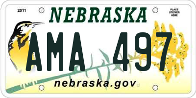 NE license plate AMA497