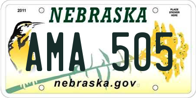 NE license plate AMA505