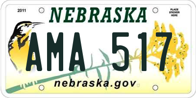NE license plate AMA517