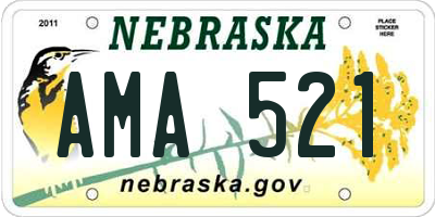 NE license plate AMA521