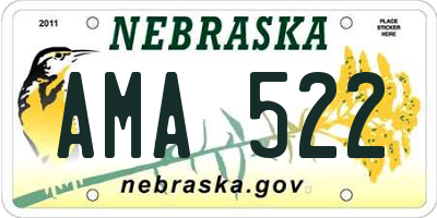 NE license plate AMA522
