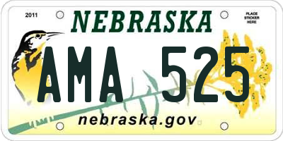 NE license plate AMA525