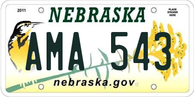 NE license plate AMA543