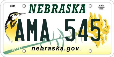 NE license plate AMA545