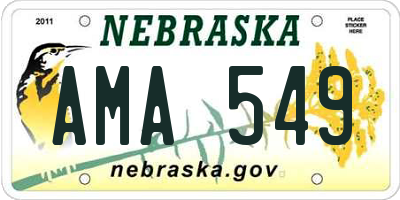 NE license plate AMA549