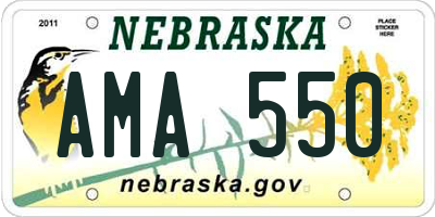 NE license plate AMA550